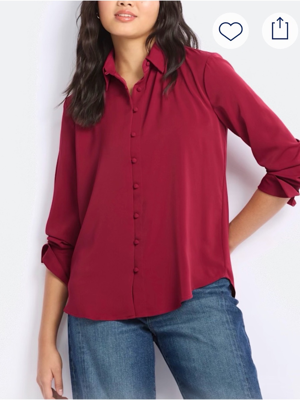 41 Hawthorn Button-Front Blouse in Wine